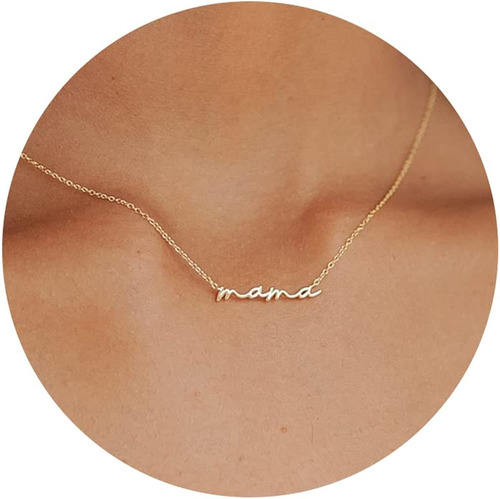 Moodear - Collar De Mamá Para Mujer, Chapado En Oro De 18 Qu