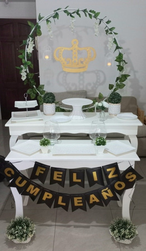 Alquiler De Mesas Para Candy Bar,mesa Dulce,vajilla Y Fondo (Usado)