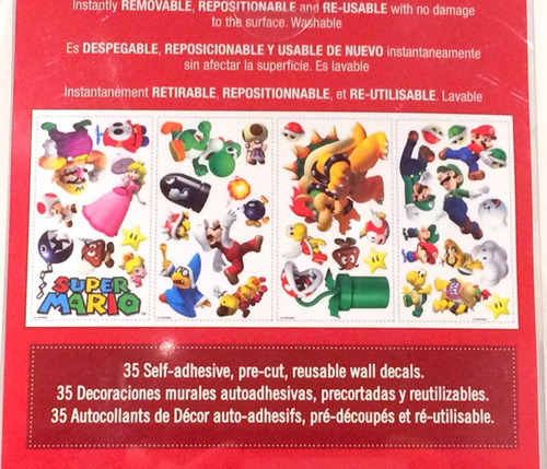 Imagen 2 de 2 de Mario Bros Calcomanías Gigantes Para Pared