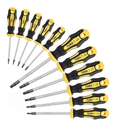 Kit Destornilladores X11p Torx T6 T40 Imantados Ergo Guiller