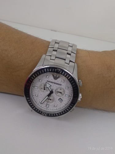 Relógio Emporio Armani Ar0586 Inox Masculino Fundo Branco 3d
