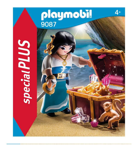 Set Playmobil 9087 Chica Pirata Con Cofre Special Plus
