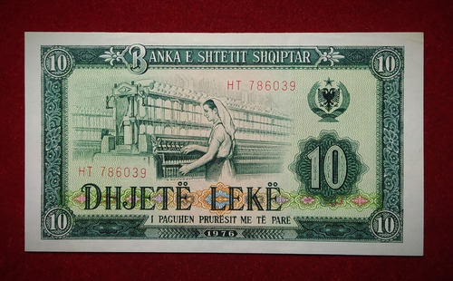 Billete 10 Leke Albania 1976 Sin Circular Pick 43 A Unc 