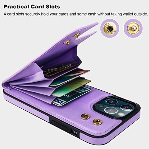 Funda Para iPhone 13 Pro Max Morado 6.7 PuLG Piel Sintetic-5