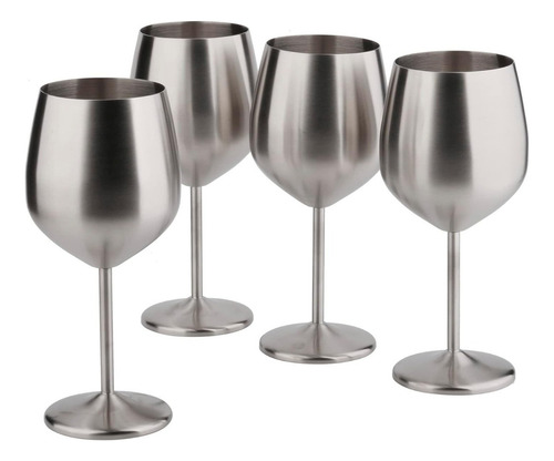 Juego De 4 Copas De Vino Acero Inoxidable Sin Bpa