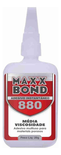 Kit 12 Un. Cola Instantânea Maxx Bond 880 Super Adesivo 20g