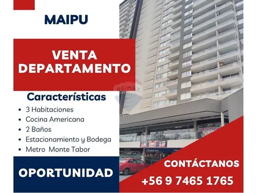 Venta Departamento Maipu Metro Monte Tabor