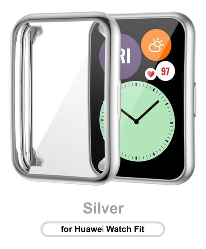 Carcasa Completa De Tpu Para Huawei Watch Fit Silver