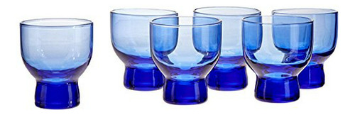 Set De 6 Copas De Sake De Vidrio Azul Para Disfrutar En Frío
