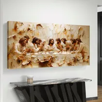 Comprar Cuadros Última Cena Lienzo Canvas Estilo Oleo Arte Religioso Color Cena Sagrada Estilo Oleo Armazón Bastidor Madera