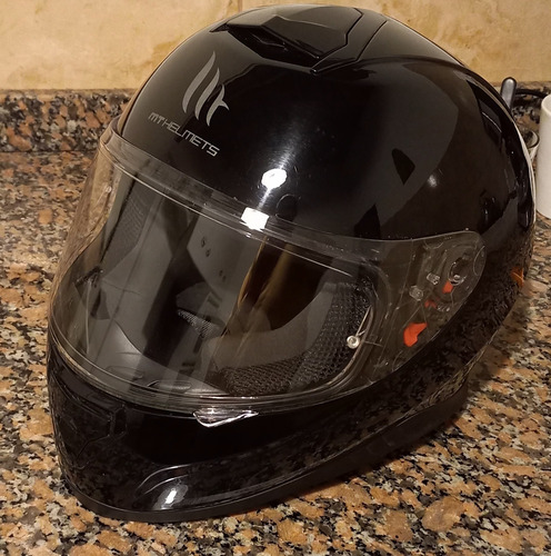 Casco Mt Thunder 3 Negro Brillo Negro Solido L