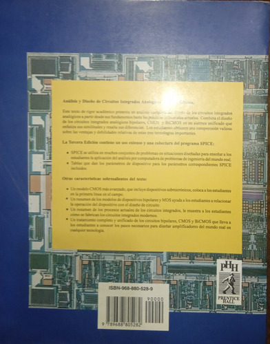 Libro Analisis Y Diseños De Circuitos Integrados Analogicos (Usado)