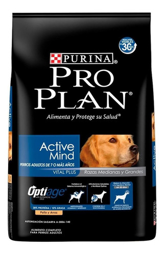 Imagen 1 de 1 de Alimento Pro Plan OptiAge para perro senior de raza mediana y grande sabor pollo y arroz en bolsa de 15 kg