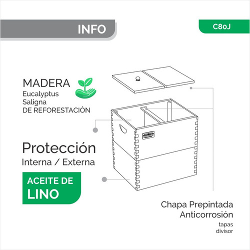 Compostera De 80lts Jardín (villa Ballester)