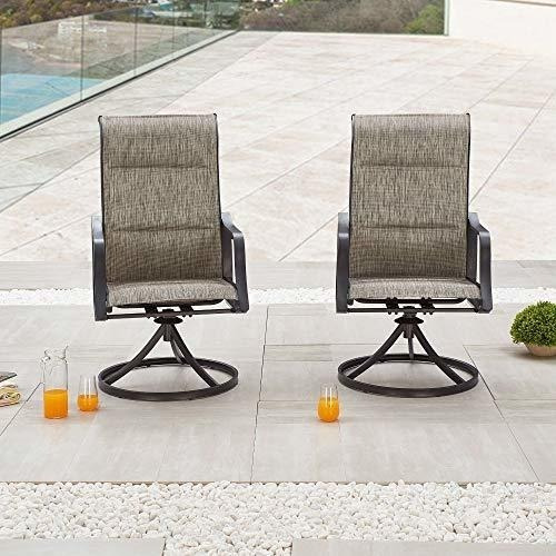 Juego De 2 Sillas Giratorias Para Exteriores Patio Jardin Color Beige