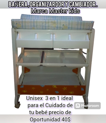 Bañera, Organizador Y Cambiador,marca Master Kids,unisex.