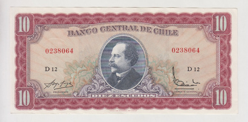 Billete Chile 10 Escudos Molina Ibañez D12 De 1960´s (c85)