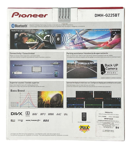 Estereo Pantalla Pioneer Dmh-g225bt Negro