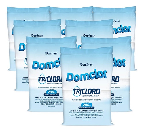 Kit 8 Pastilha Tablete Cloro Piscina Tricloro 200gr Domclor