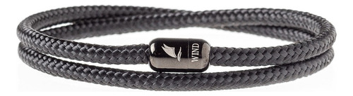 Wind Passion Pulsera De Cuerda Náutica Cierre Magnético Color Black Pearl Talla Xl