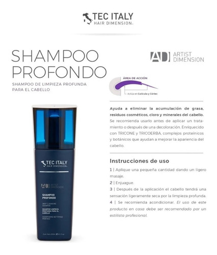 Tec Italy Shampoo Profondo 300ml - mL a $133