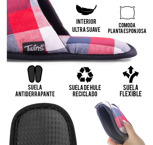 Pantufla Hombre Mujer Invierno Talla Ch 22-24 Twins