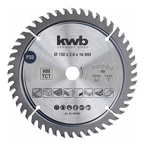 Hojas De Sierra Circular Kwb 583368 Precision Carpenter's Ci