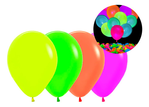 Balão Bexiga Festa Neon 50 Unidades - Número 9