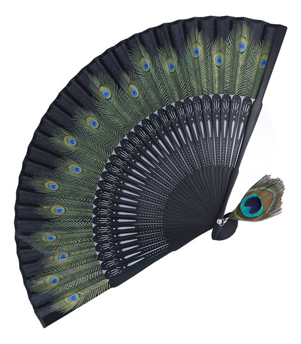 Leque Dobrável, Leque De Osso Preto, Leque De Mão Com