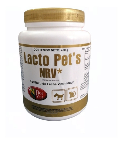 Norvet Lacto Pet's Sustituto De Leche Perros Y Gatos 450 G