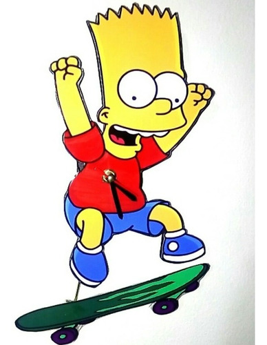 Reloj Bart Simpson Movimiento Patineta Como Péndulo
