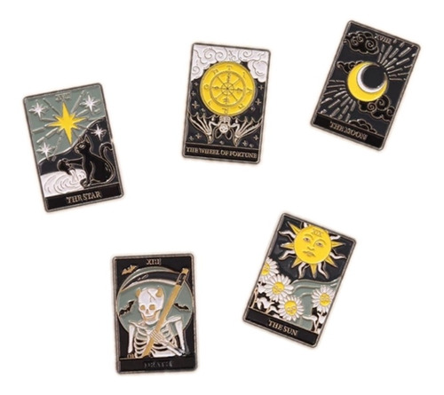 Pins Broche Metálico, Cartas De Tarot 5 Unidades