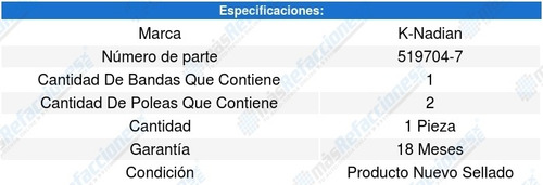 Kit Distribucion Banda S60 L5 2.5l 02-10 K-nadian 8622358