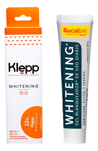 Klepp Whitening Menta 22% + Bucal Tac Whitening Gel Dental