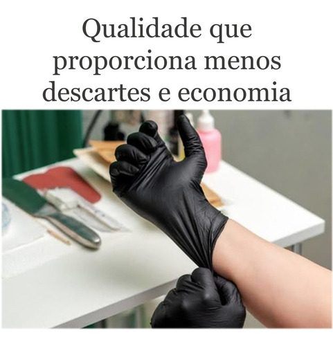 Luvas descartáveis antiderrapantes Talge cor preto tamanho G de nitrilo x 100 unidades