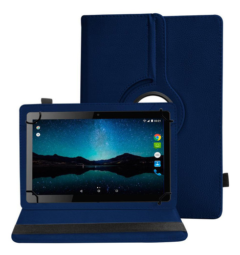 Capa Tablet Multilaser M10 M10a Giratória - Azul Marinho