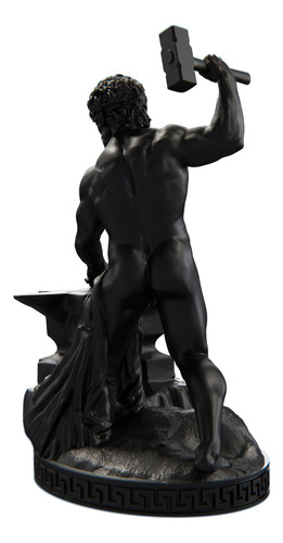 Estátua Hefesto Deus Vulcano Estatueta Resina Cor Cor Aurum Noctis