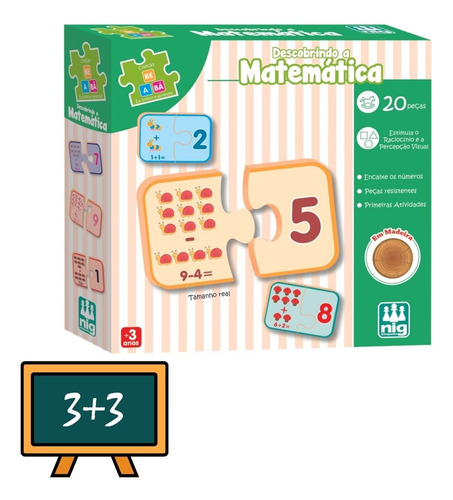 Descobrindo A Matemática 20 Peças Nig Madeira Pedagógico