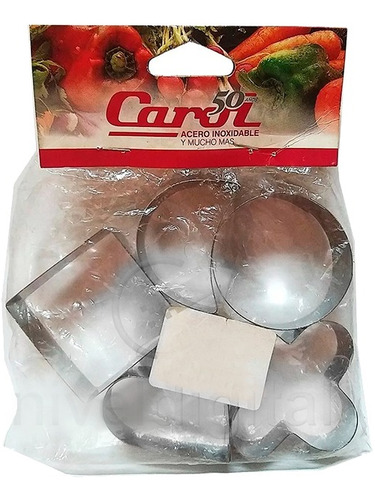 Set X5 Moldes Cortantes Galletitas Varias Formas Carol Acero