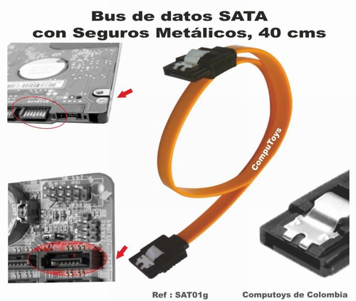 Zsat01g Bus Sata Seguros Metalicos 40 Cm Qsat01gq Compu-toys