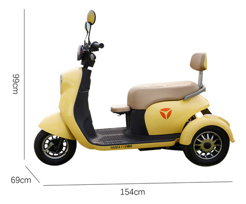 Yadea A7 Scooter 3 Ruedas 60v 80km Asiento Infantil Opcional Mezcla De Colores