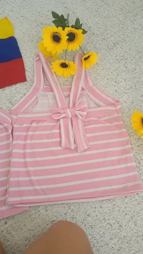 comprar Blusa De Tiritos Con Lazo En La Espalda - Mujer