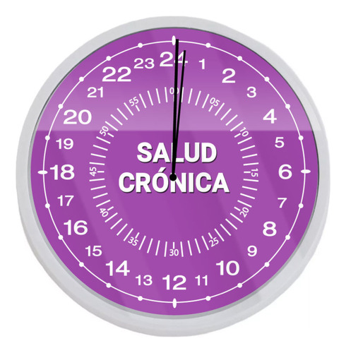 Reloj De Pared Salud Cronica 24hs Analógico Personalizado.