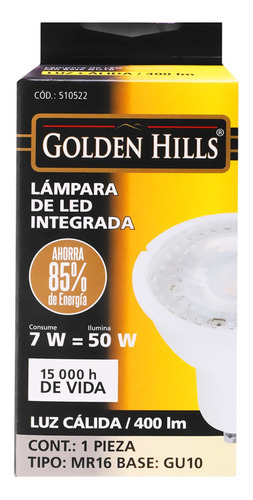 Foco Led 6w Mr16 Calida Golden Hills 1 Pza Color de la luz Blanco neutro