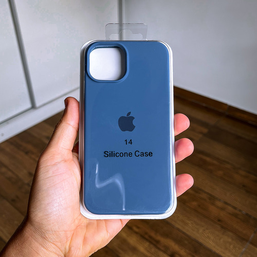 Silicone Case Iphone 14 Funda Silicona Azul Lisa