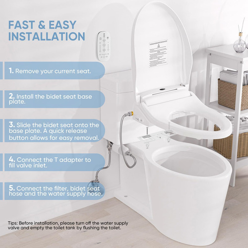 Asiento De Inodoro Inteligente De Leivi Electric Bidet Con Y