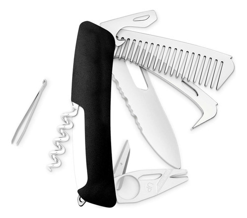 Navaja Multiherramienta 14 Funciones Roja Camping Swiza Color Negro