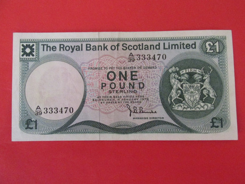 Gran Billete Banco De Escocia 1 Libra Esterlina Año 1972