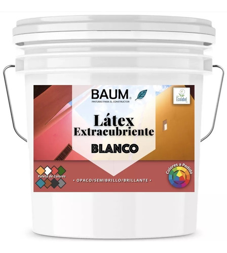 Galón Latex Extra Cubriente, Blanco Intenso Calidad Premium