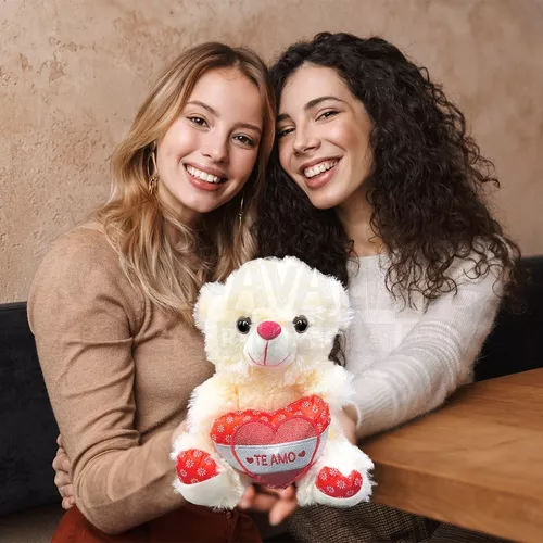 Oso Peluche Corazón Rojo Te Amo Sonido Regalo Valentín